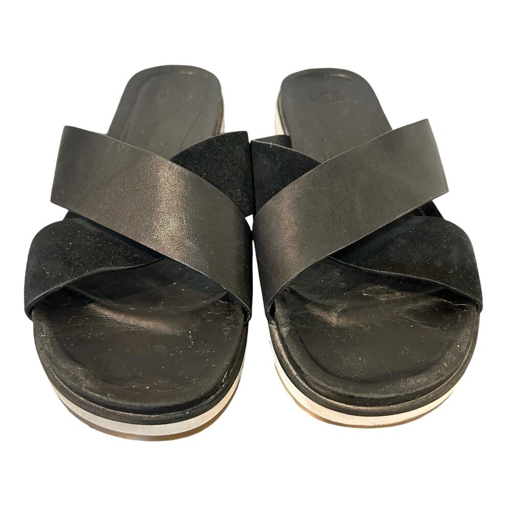 UGG Kari Sandals Womens 8 Boho Leather Suede Black‎ Strappy Summer Vacation